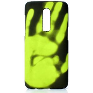 Paste Skin + PC Thermal Sensor Discoloration Case for One Plus 6(Black green)