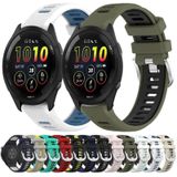 Voor Garmin Forerunner 265 22 mm sport tweekleurige stalen gesp siliconen horlogeband (wit + groenblauw)