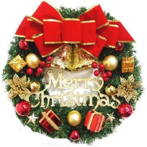 Kerstdecoratie Kroon Garland Rotan Deur Opknoping  Specificatie: Double Bell Gift Pack