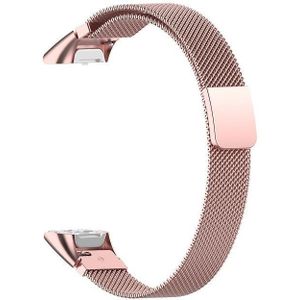 For Samsung Galaxy Fit SM-R370 Milanese Replacement Strap Watchband(Rose Pink)