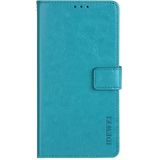 For Motorola Moto E 2020 idewei Crazy Horse Texture Horizontal Flip Leather Case with Holder & Card Slots & Wallet(Sky Blue)