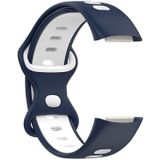 Voor Fitbit Charge 5 Smart Watch Sport Waterdichte tweekleurige siliconen band (blauw wit)
