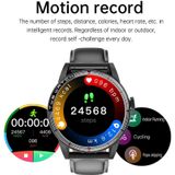 R6 1 32 inch rond scherm 2 in 1 Bluetooth-koptelefoon Smart Watch  ondersteuning voor Bluetooth-oproep / gezondheidsbewaking (bruine lederen band)