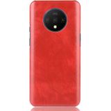 For OnePlus 7T Shockproof Litchi Texture PC + PU Case(Red)