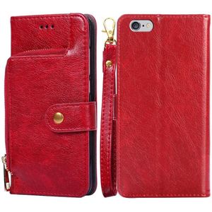 Zipper Bag PU + TPU Horizontal Flip Leather Case with Holder & Card Slot & Wallet & Lanyard For iPhone 7 / 8 / SE(2020)(Red)