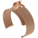 18mm Metal Mesh Wrist Strap Watch Band for Fossil Female Sport / Charter HR / Gen 4 Q Venture HR (Rose Gold)