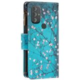 For Motorola Moto G Power 2022 Colored Drawing Pattern Zipper Horizontal Flip Leather Phone Case(Plum Blossom)