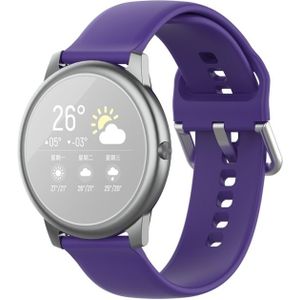 For Xiaomi Haylou Solar LS05 Silicone Solid Color Silver Buckle Strap  Size: 22mm(Purple)