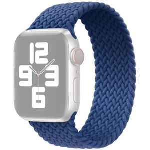 Nylon Single-turn Braided Watchband For Apple Watch Series 6 & SE & 5 & 4 44mm / 3 & 2 & 1 42mm  Length:M 155mm(Blue)