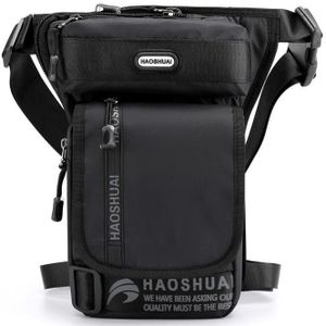 HAOSHUAI Mannen Outdoor Rijden Beenzak Heuptas Sportborsttas Messenger Bag(Zwart)