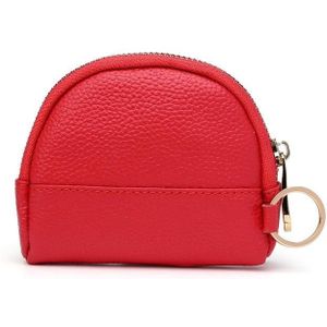 Leather Multifunctional Coin Purse Household Large-Capacity Key Card Case(5A Watermelon Red)