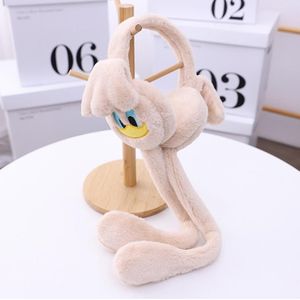 Cartoon Little Duck Ears Moving Winter Warm Earmuffs Press Airbag Earmuffs Cute Ear Warmer for Children  Size: One Size(Beige)