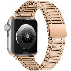 Ketting magnetische roestvrijstalen horlogeband voor Apple Watch Ultra 49 mm / serie 8 & 7 45 mm / SE 2 & 6 & SE & 5 & 4 44 mm / 3 & 2 & 1 42 mm (rosé goud)