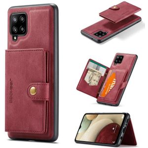 For Samsung Galaxy A12 5G JEEHOOD Retro Magnetic Detachable Protective Case with Wallet & Card Slot & Holder(Red)