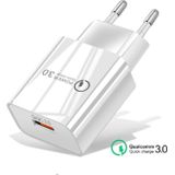 Mini QC3.0 USB 18W Mobile Phone Tablet Universal Fast Charger  EU Plug(White)