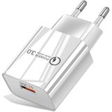 Mini QC3.0 USB 18W Mobile Phone Tablet Universal Fast Charger  EU Plug(White)
