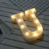 Alphabet U English Letter Shape Decorative Light  Dry Battery Powered Warm White Standing Hanging LED Holiday Light