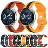 Voor Huawei Watch GT3 46 mm 20 mm vlindergesp tweekleurige siliconen horlogeband (oranje + zwart)