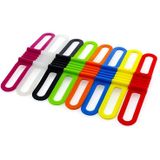 10 PCS High Elastic Silicone Straps Bicycle Fixed Strap Car Light Beam  Size: One Size(Rose Red)