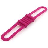 10 PCS High Elastic Silicone Straps Bicycle Fixed Strap Car Light Beam  Size: One Size(Rose Red)