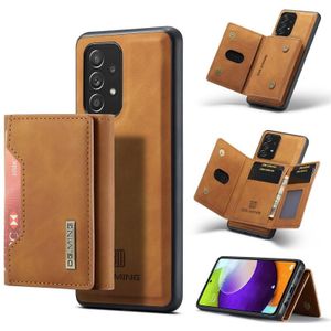 For Samsung Galaxy A52 5G / 4G DG.MING M2 Series 3-Fold Multi Card Bag + Magnetic Back Cover Shockproof Case with Wallet & Holder Function(Brown)