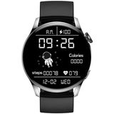 GW69 Smart Watch  ondersteuning voor BT-oproep / hartslag / bloeddruk / bloedzuurstof (zilver + siliconen band zwart)