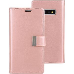 MERCURY GOOSPERY RICH DIARY PU + TPU Crazy Horse Texture Horizontal Flip Leather Case for Galaxy S10+  with Card Slots & Wallet & Photo frame(Rose Gold)