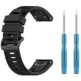 Voor Garmin Fenix 7 / EPIX 22mm Solid Color Silicone Snelle rendement Riem  (Zwart)