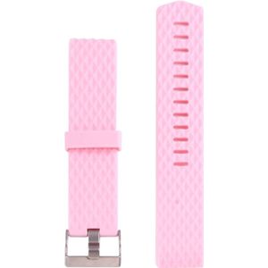 For Fitbit Charger 2 Bracelet Watch Diamond Texture TPU Watchband  Full Length: 23cm(Pink)