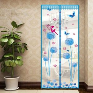 Summer Mosquito Curtain Magnetic Soft Screen Door Curtain  Size:100 x 210cm(Baby Blue)