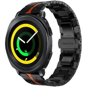 Voor Samsung Galaxy Gear Sport Armor roestvrijstalen metalen horlogeband (zwart + rood)