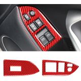 Car Carbon Fiber Window Glass Lifting Panel Decorative Sticker for Subaru BRZ / Toyota 86 2013-2017  Right Drive (Red)