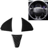 3 in 1 Car Carbon Fiber Steering Wheel Button Decorative Sticker for Honda Fit  Left and Right Drive Universal