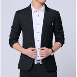 Men Casual Suit Self-cultivation Business Blazer  Size: XL(Black)