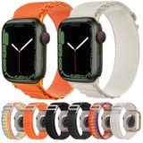 Zilveren nylon horlogeband voor Apple Watch Series 8&7 41mm / SE 2&6&SE&5&4 40mm / 3&2&1 38mm (Rainbow)