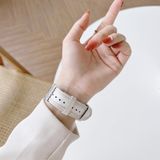 Canvas Leather Alternative Strap For Apple Watch Series 7 41mm / 6&SE&5&4 40mm / 3&2&1 38mm(White+Black)