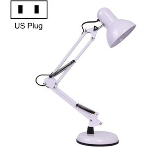 Wrought Iron Children Learning Desk Lamp Folding LED Eye Protection Lamp  US Plug  Size: 60cm(White)