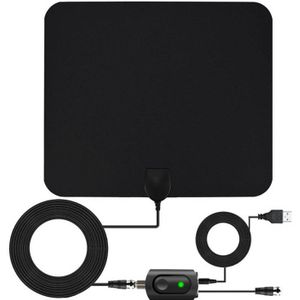 AN-1002 5dBi/25dBi Indoor HDTV Antenna with Sucker  VHF170-230/UHF470-862MHz(Black)