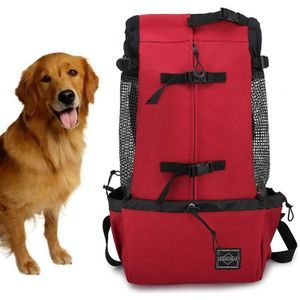 Ventilated And Breathable Washable Pet Portable Backpack  Size: M(Red)