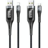 REMAX RC-096a Leader 1.2m 2.1 USB to USB-C / Type-C Intelligent Digital Display Aluminum Alloy Braid Fast Charging Data Cable