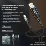 REMAX RC-096a Leader 1.2m 2.1 USB to USB-C / Type-C Intelligent Digital Display Aluminum Alloy Braid Fast Charging Data Cable