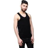 Cotton Men Sports Vest Skin-friendly and Breathable Casual Vest  Size: L/170(Black)