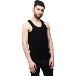 Cotton Men Sports Vest Skin-friendly and Breathable Casual Vest  Size: L/170(Black)