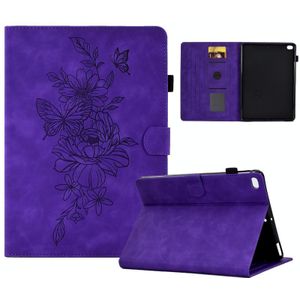 Peony Butterfly reliëf lederen slimme tablethoes voor iPad Air / Air 2 / 9.7 2017 / 9.7 2018