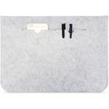 Portable Air Permeable Felt Sleeve Bag for MacBook Laptop  with Power Storage Bag  Size:15 inch(Grey)