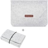 Portable Air Permeable Felt Sleeve Bag for MacBook Laptop  with Power Storage Bag  Size:15 inch(Grey)