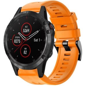 Voor Garmin Fenix 5 plus metalen gesp effen kleur siliconen horlogeband