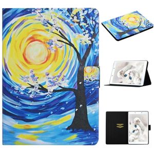 For Samsung Galaxy Tab A 8.0 (2019) T290 Colored Drawing Pattern Horizontal Flip Leather Case with Holder & Card Slots(Starry Sky Tree)