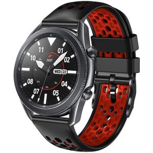 For Huawei Watch GT3 Pro 46mm 22mm Two-Color Breathable Silicone Watch Band(Black+Red)