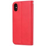 Knead huidtextuur horizontale Flip lederen case voor iPhone XS Max  met foto frame & houder & kaartsleuven & portemonnee (rood)